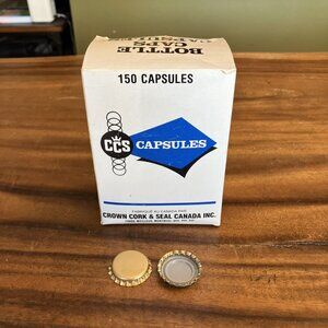 Vintage Rubber Lined Bottle Caps Crown Cork & Seal Co. W/Box - Unused 85 Caps